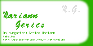 mariann gerics business card